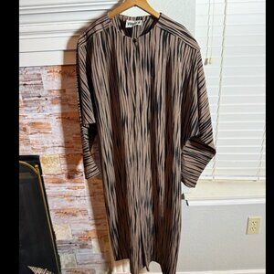 Vintage Virgo II Zebra Print Tunic Dress Oversized 90s Animal Print